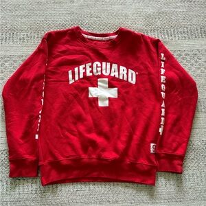 Lifeguard Red Crewneck Sweater. Officially Licensed Lifeguard Products.